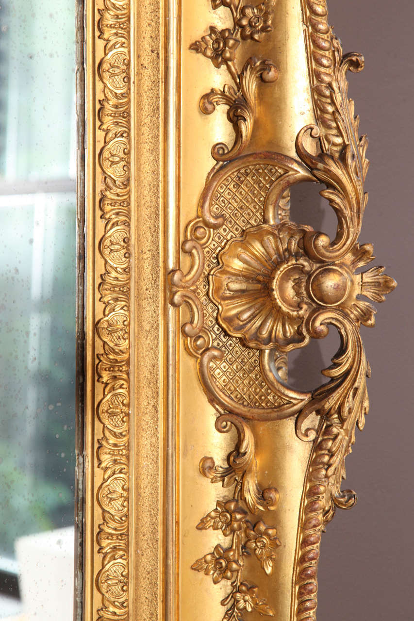 A Louis XV Style Carved and Gilded Mirror. France 19th Century 2