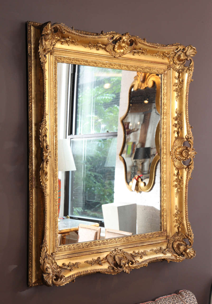 A Louis XV Style Carved and Gilded Mirror. France 19th Century 3