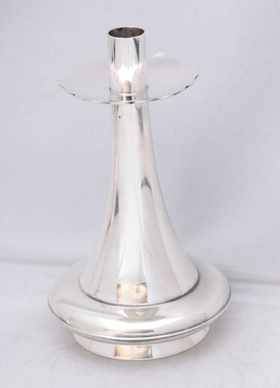 modern silver candlesticks