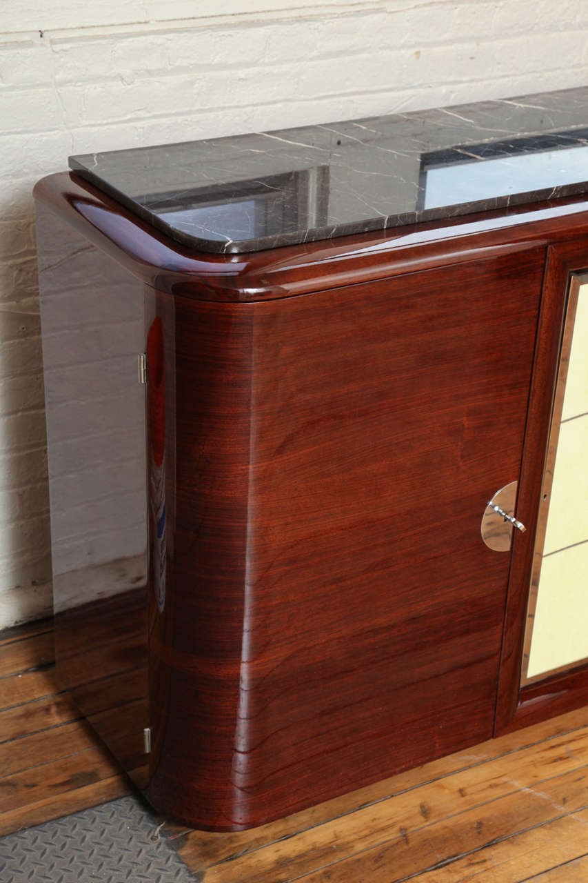 French Art Deco Sideboard or Cabinet in Palisander and Parchment, circa 1935 In Excellent Condition In New York, NY