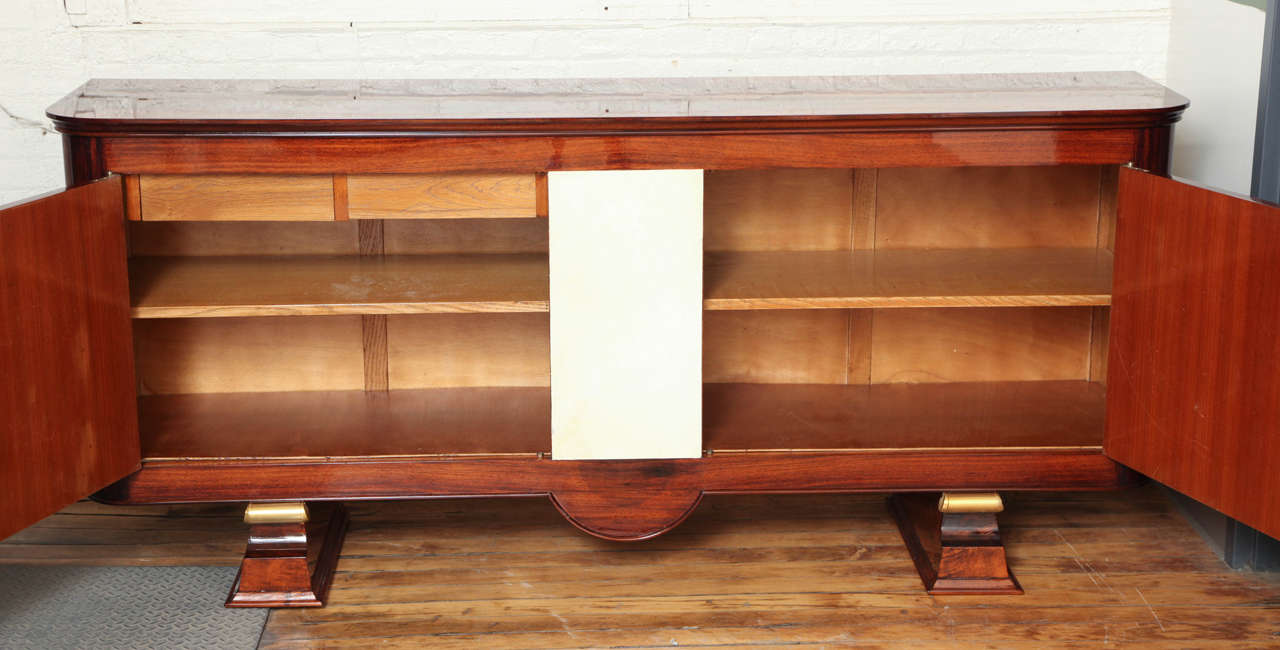 Art Deco Sideboard in Walnut with Parchment Center Door For Sale 1