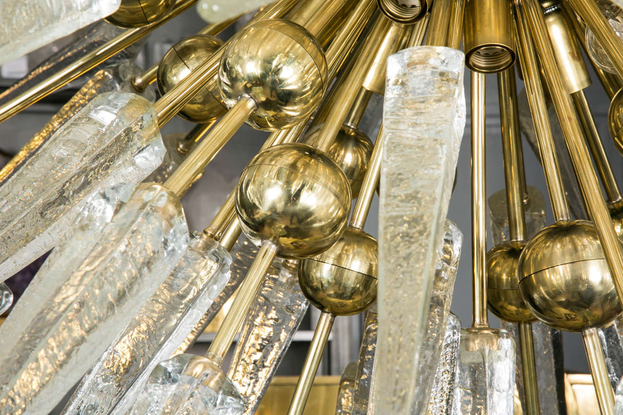 Brass Murano Glass Sputnik Chandelier