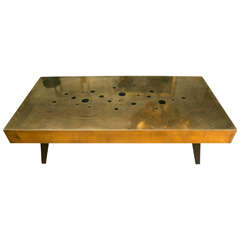 Brass and Black Jade Stones Coffee Table