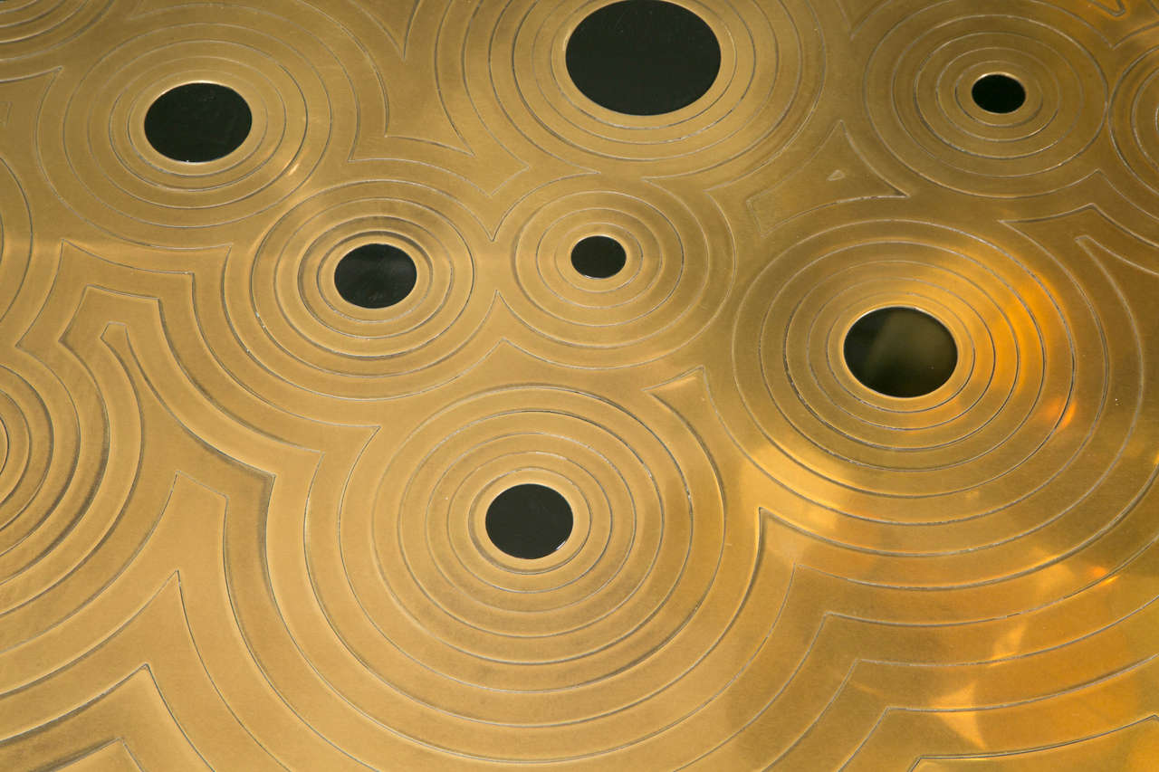 brass and black coffee table