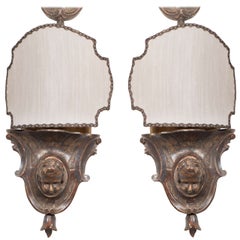 Antique 19th Century Cherubs Head Wall Sconces