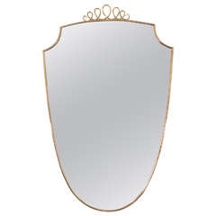 Italian 1940s Brass Mirror in the Style of Gio Ponti