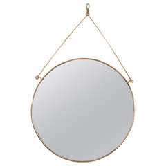Italian 1950s Modern Design Round Mirror