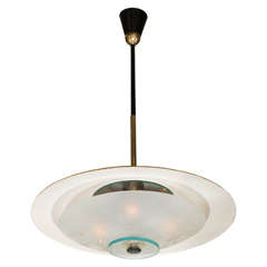 Stilnovo 1950s Italian Modern Disk Pendant 9