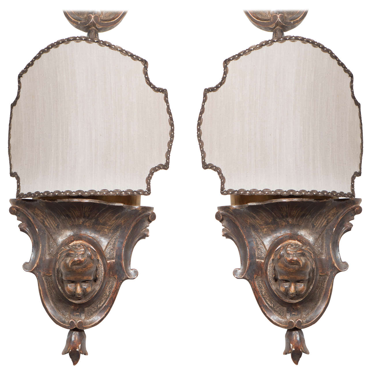 19th Century Cherubs Head Wall Sconces For Sale at 1stDibs