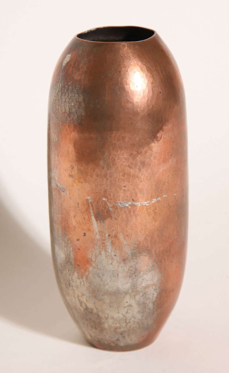 Jean Perey French Art Deco Copper Dinanderie Vase In Good Condition In New York, NY