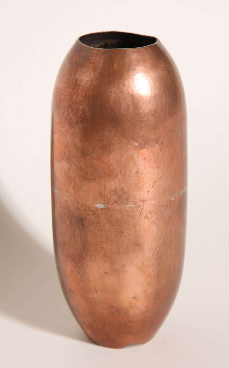20th Century Jean Perey French Art Deco Copper Dinanderie Vase