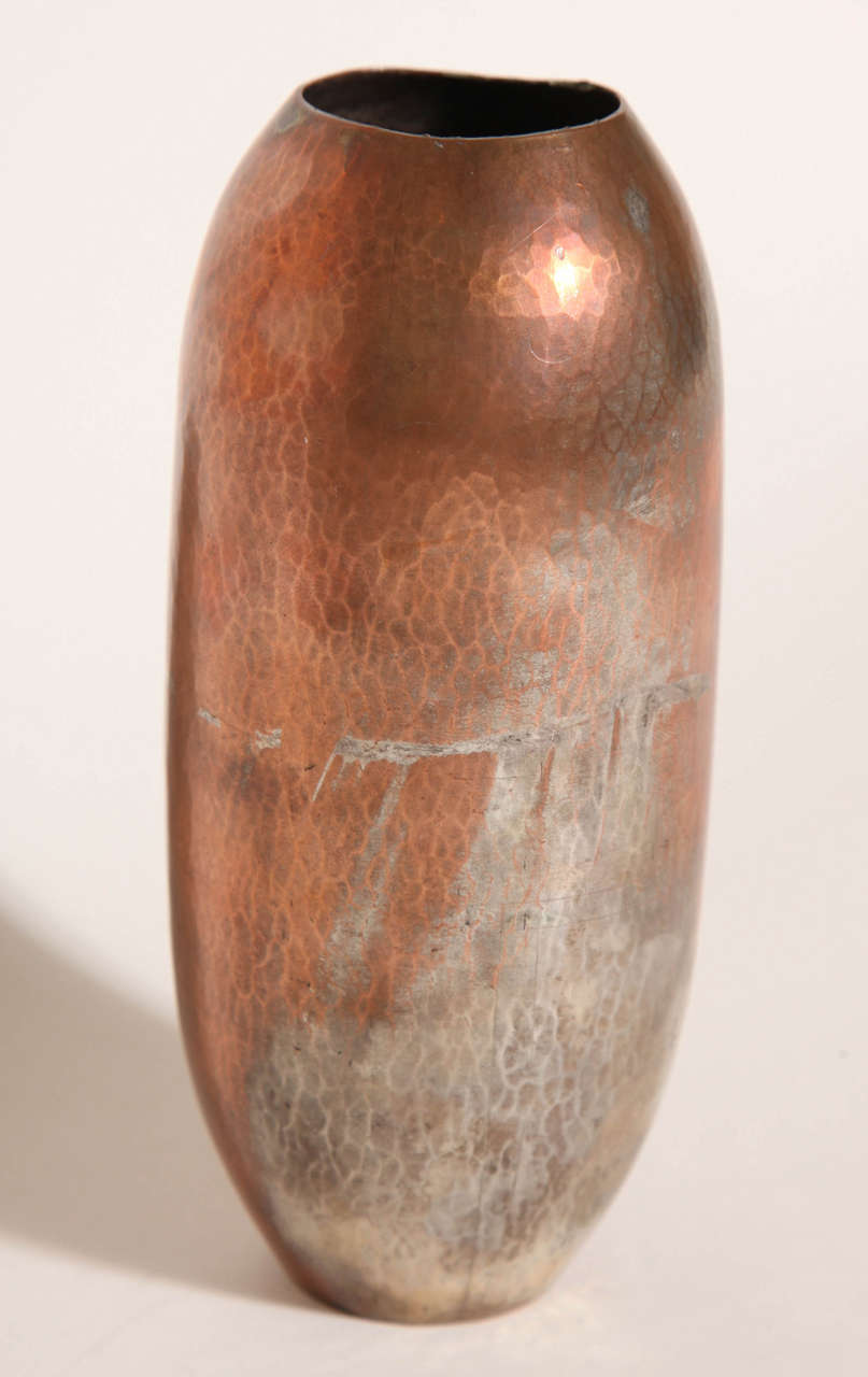 Jean Perey French Art Deco Copper Dinanderie Vase 2