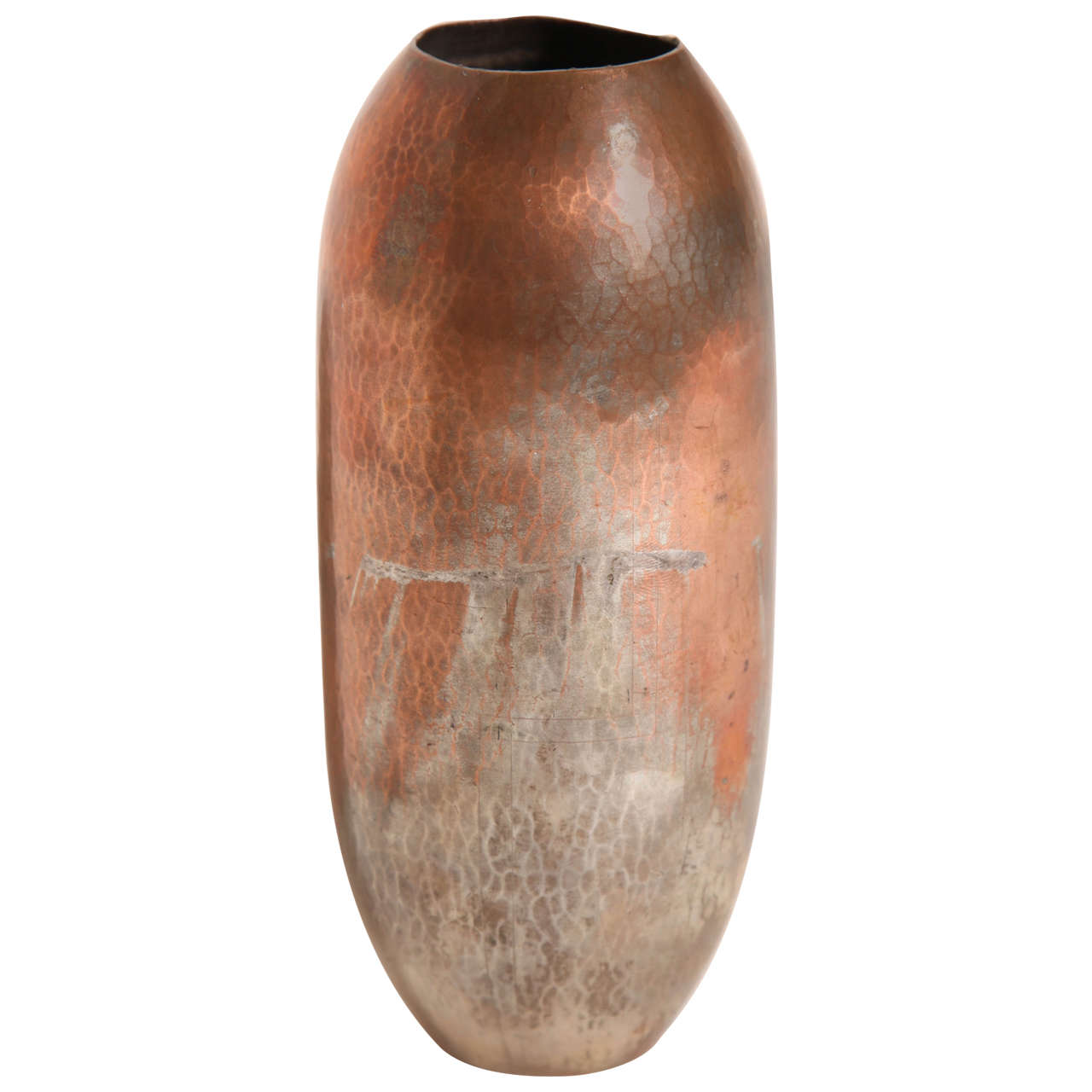 Jean Perey French Art Deco Copper Dinanderie Vase