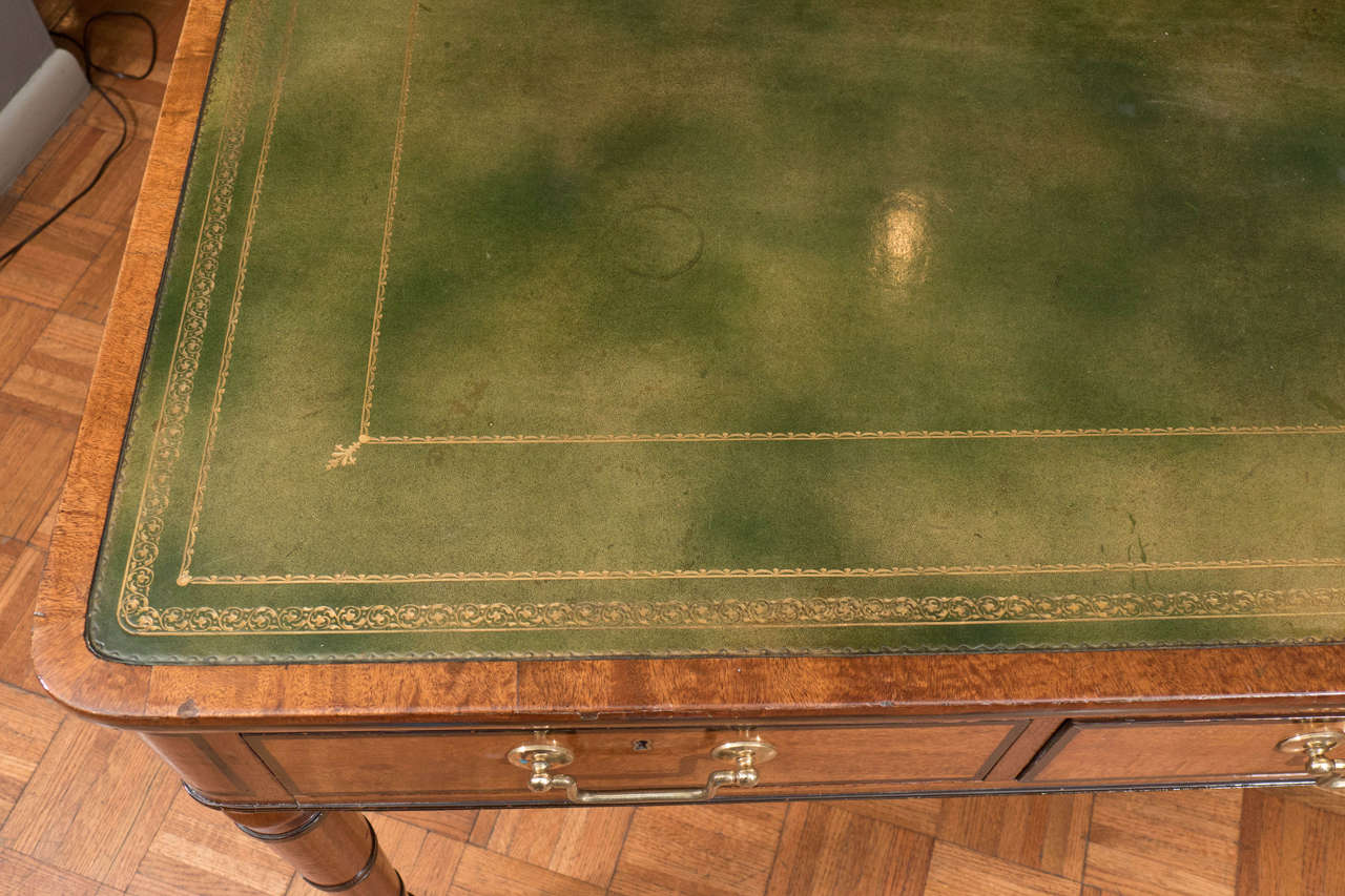 Early 19th Century Regency Leather Top Mahogany Partners Desk 5