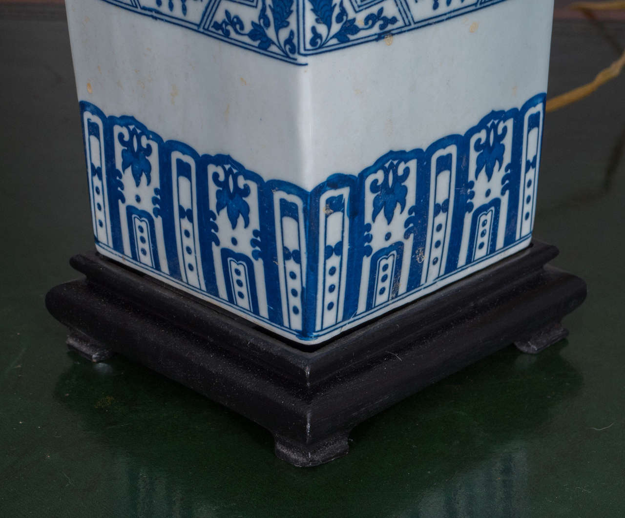 Pair of Chinese Blue and White Porcelain Vases, Wired as Lamps 3