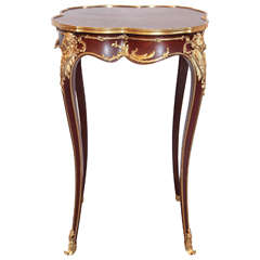 Antique 19th Century French Louis XV End Table Signed Linke