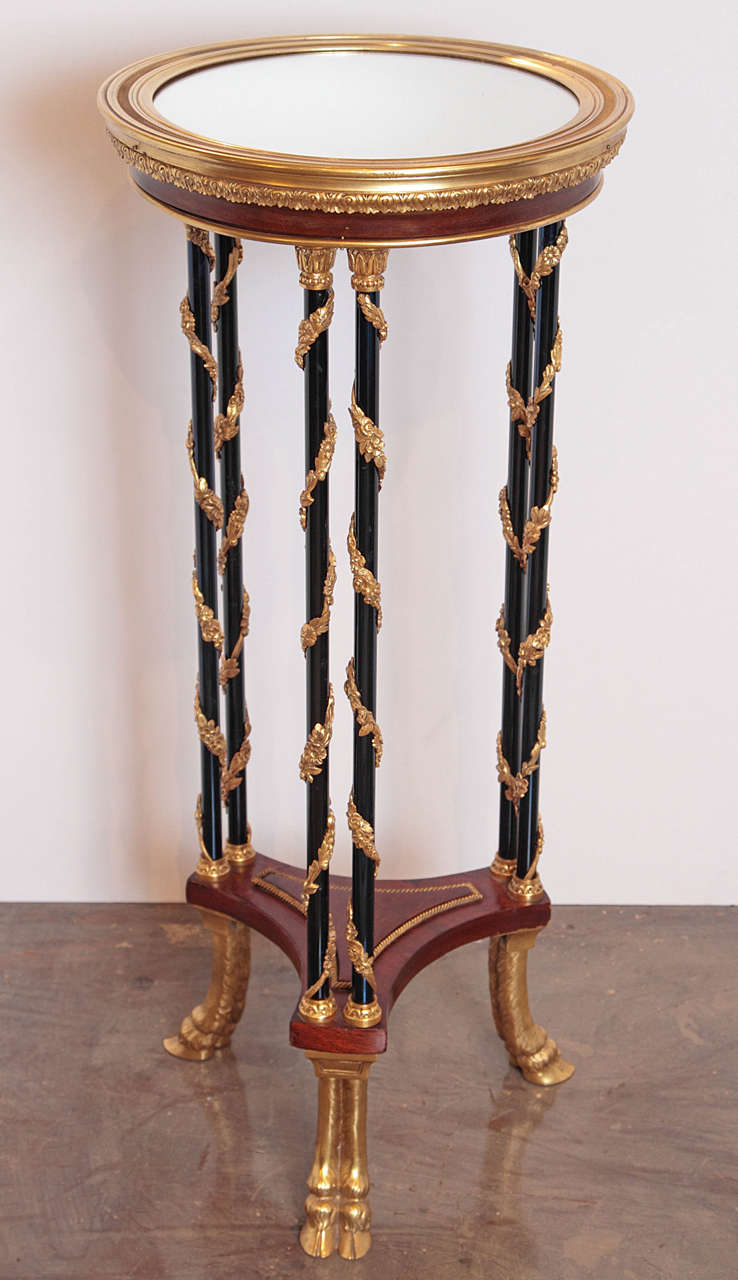 19th Century Empire Gilt Bronze and Enameled Gueridon