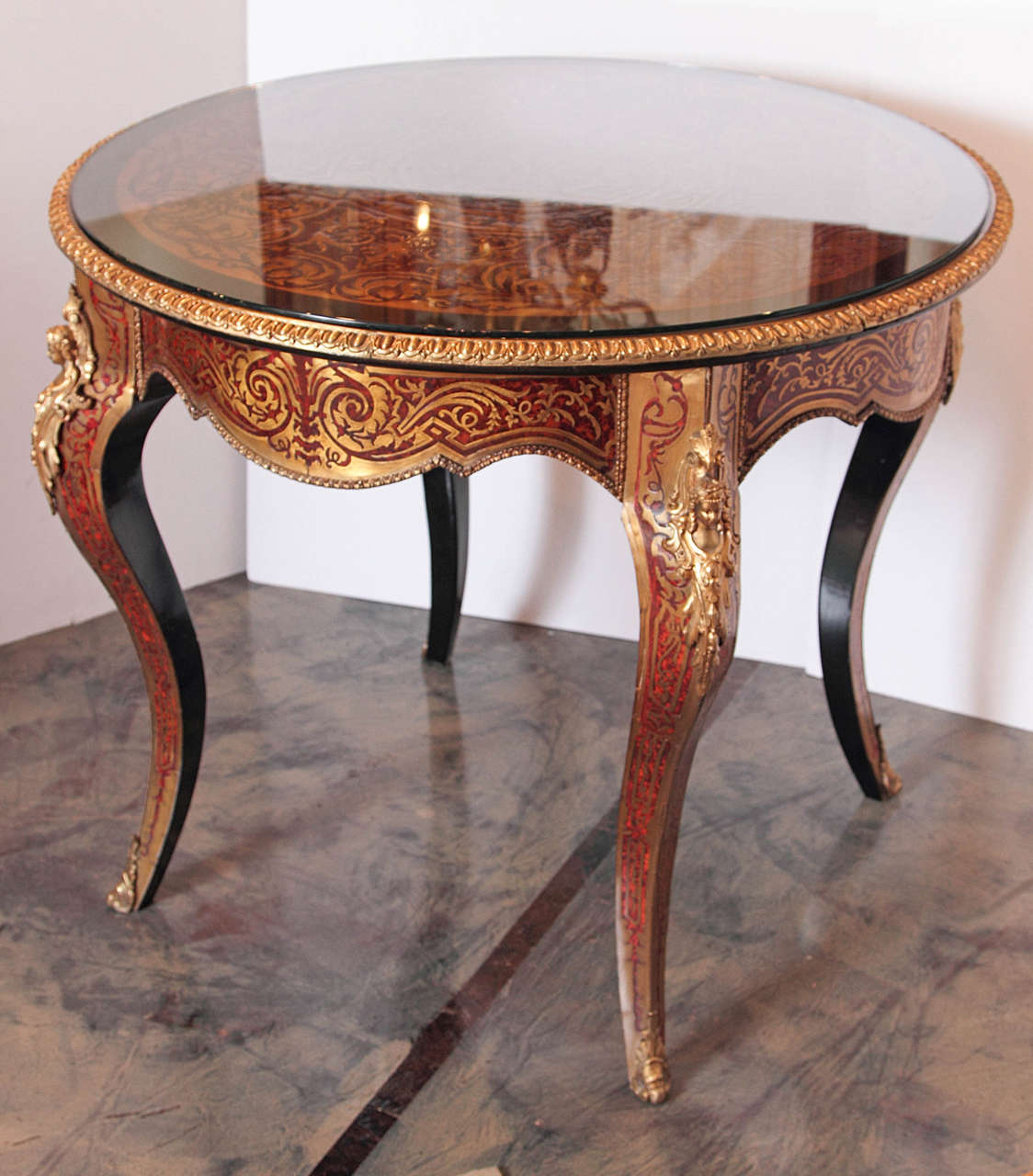 19th Century Henry Dasson Signed Boulle Center Table