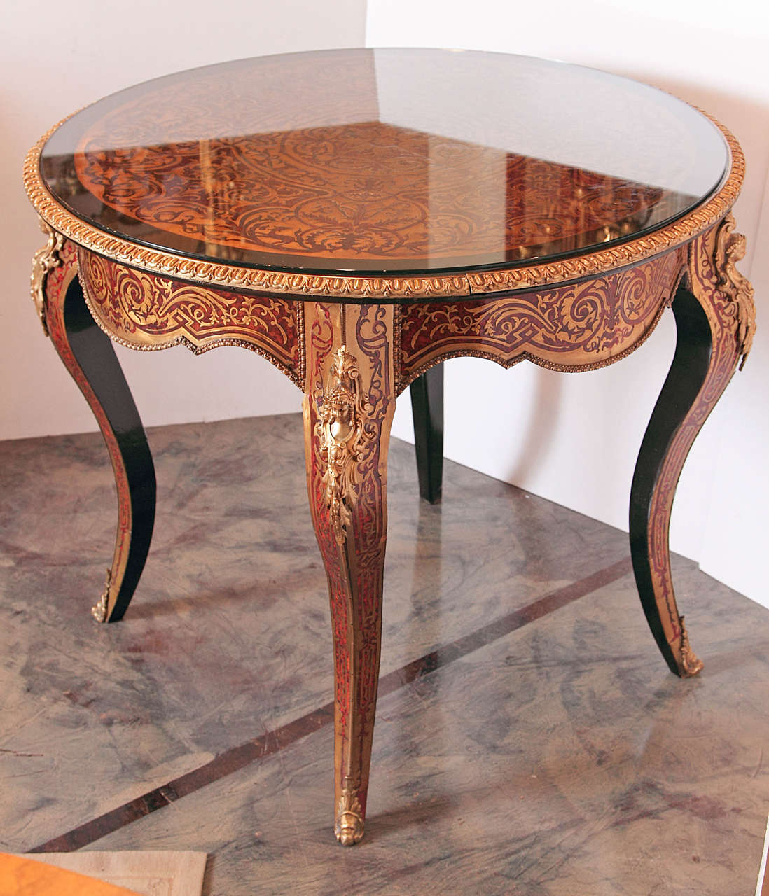 Louis XV 19th Century Henry Dasson Signed Boulle Center Table