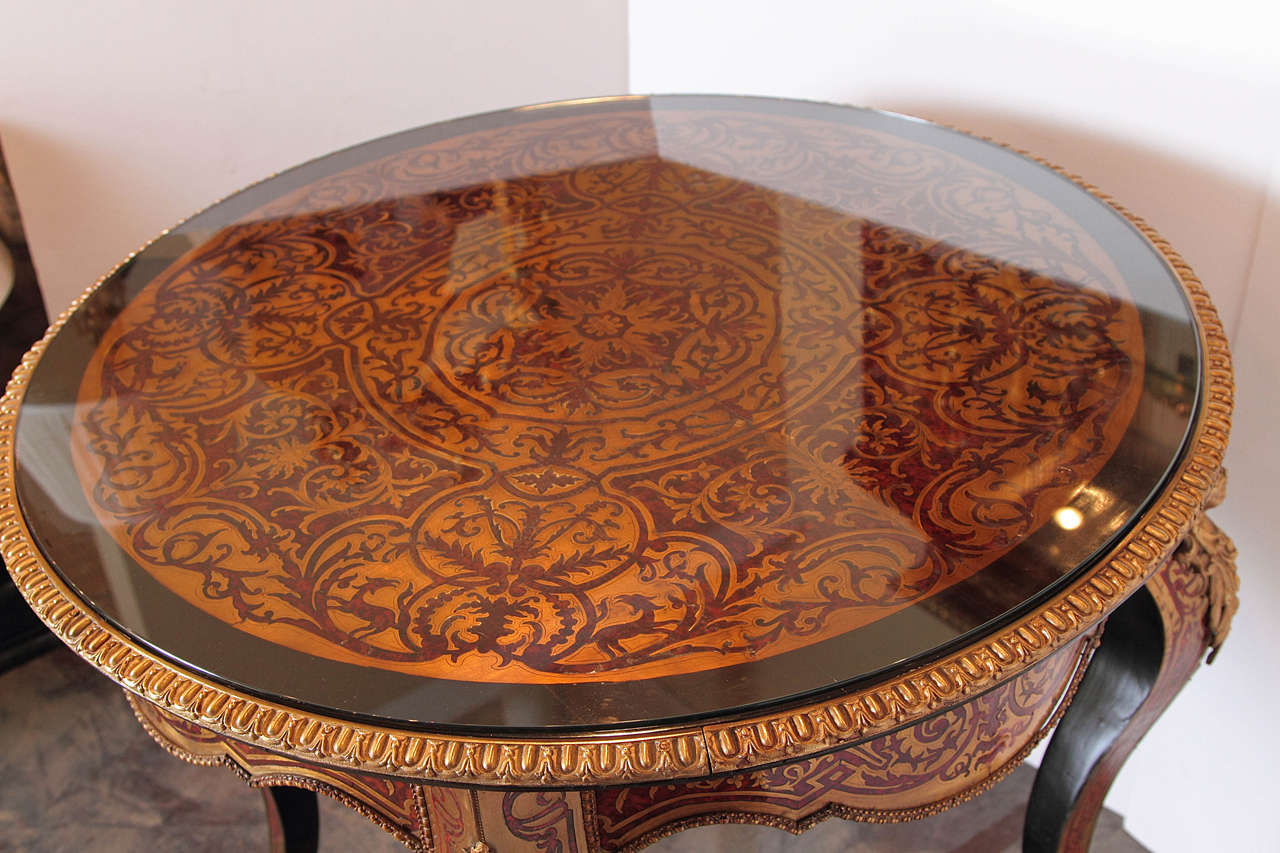 French 19th Century Henry Dasson Signed Boulle Center Table