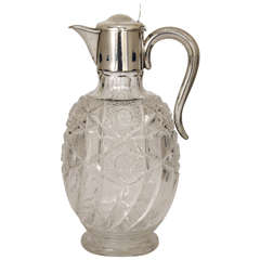 Sterling Silver Mounted Claret Jug Made by Mappin & Webb in 1909