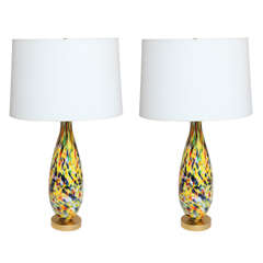 Pair of Murano Glass Table Lamps