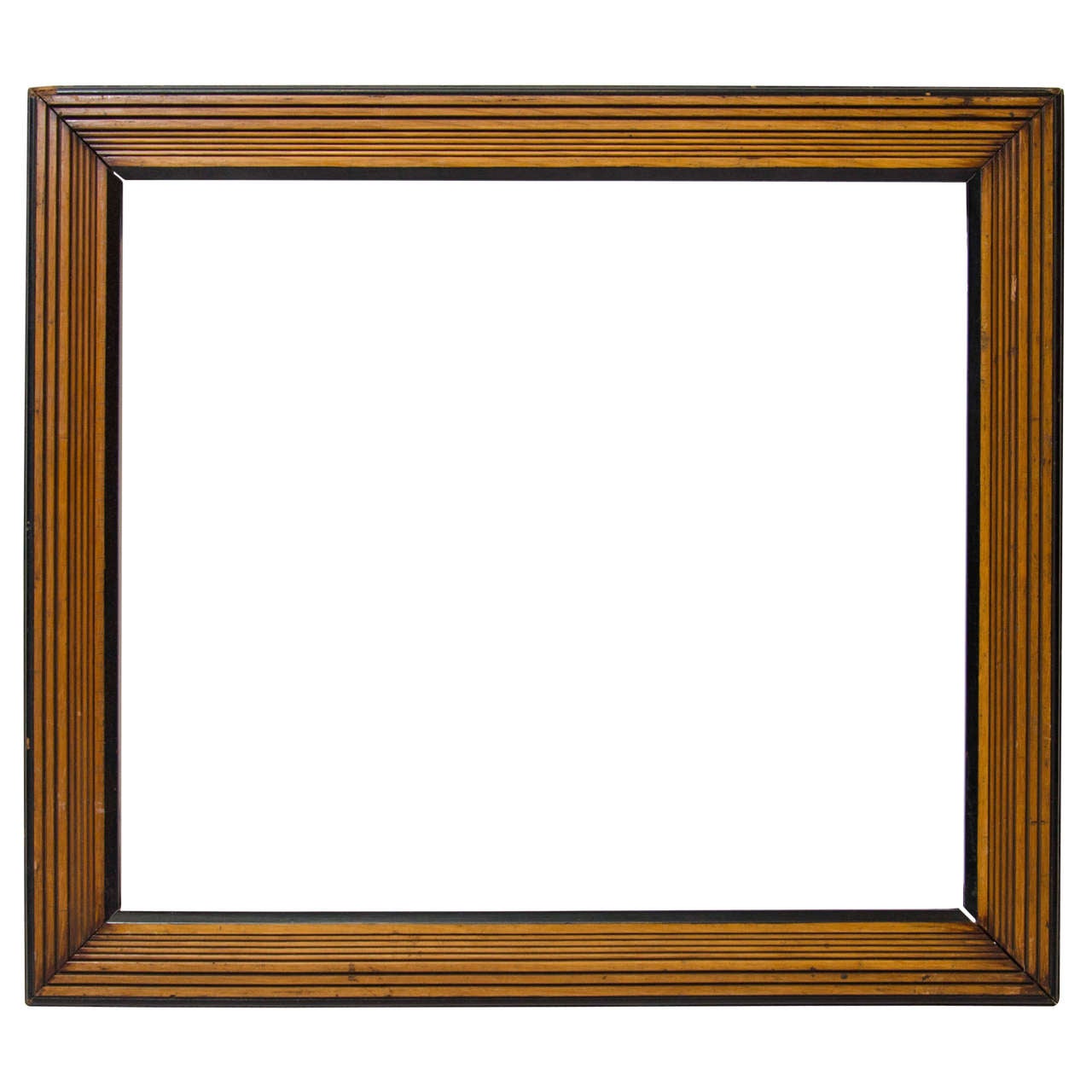 19th Century Part Ebonized Oak Reeded Frame