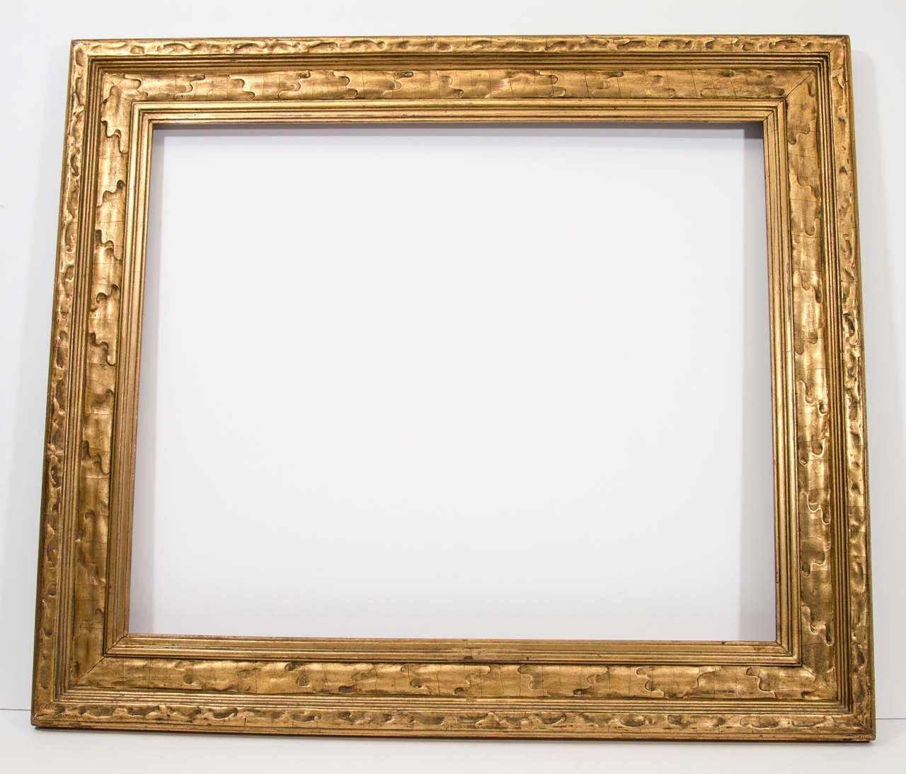 Arts & Crafts era composition frame by Newcomb-Macklin with splined corners

Exterior dimensions: 30 1/2 x 26 1/2 inches
Rabbet dimensions: 24 1/4 x 20 1/4 inches
Moulding width: 3 1/2 inches