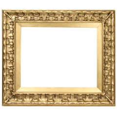 Antique Early 20th Century Art Nouveau Gold Leaf Frame