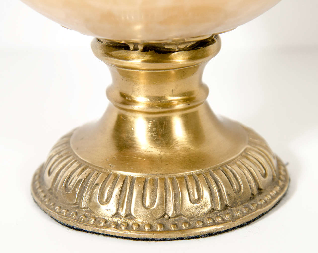 Mid-Century Modern Exquisite Gilded Onyx Compote with Neoclassic Detailing