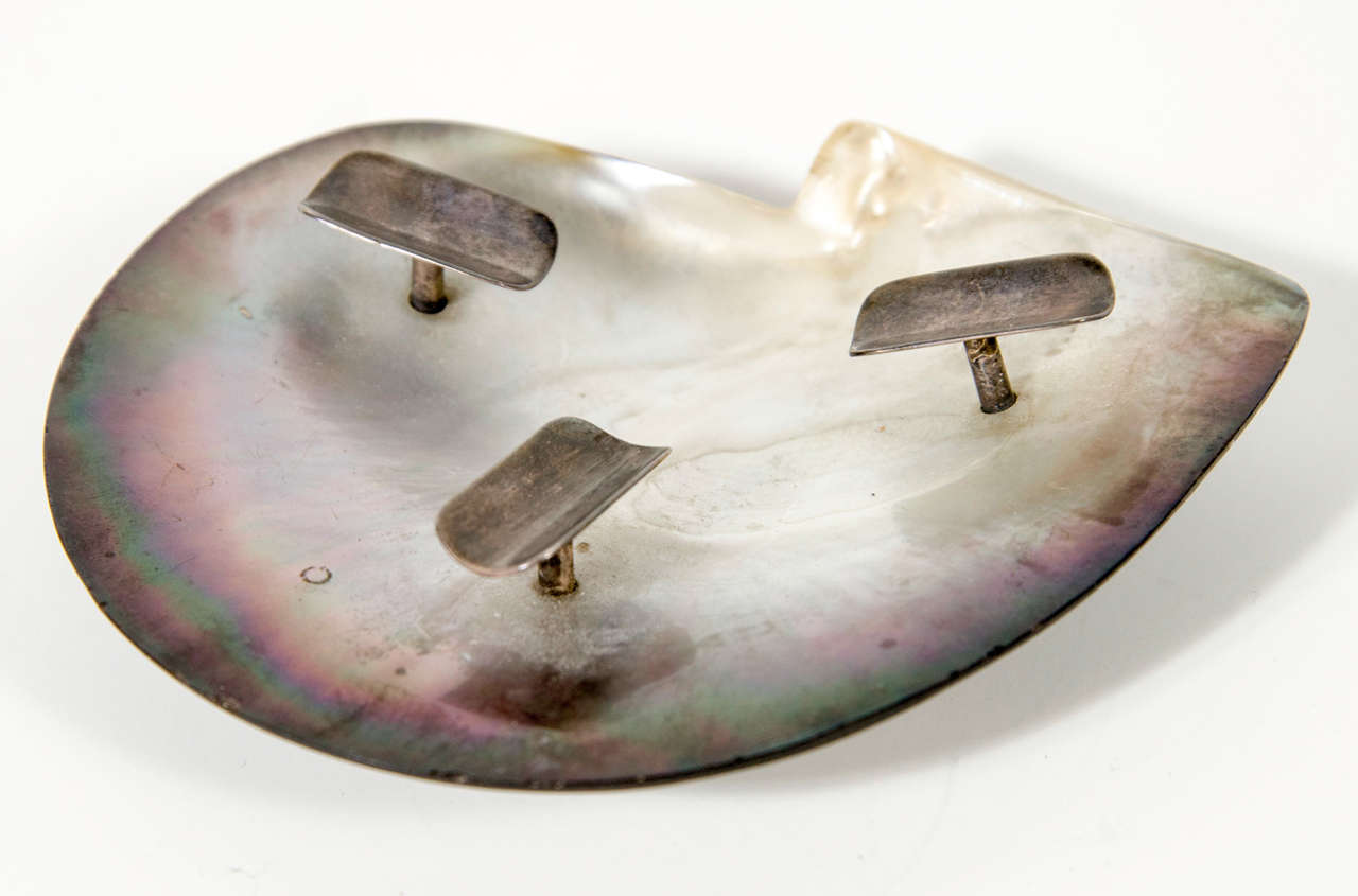 Mid-century Abalone And Sterling Cigarette Holder