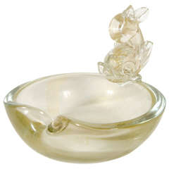 Gorgeous Murano Glass Bowl with Serpent Design