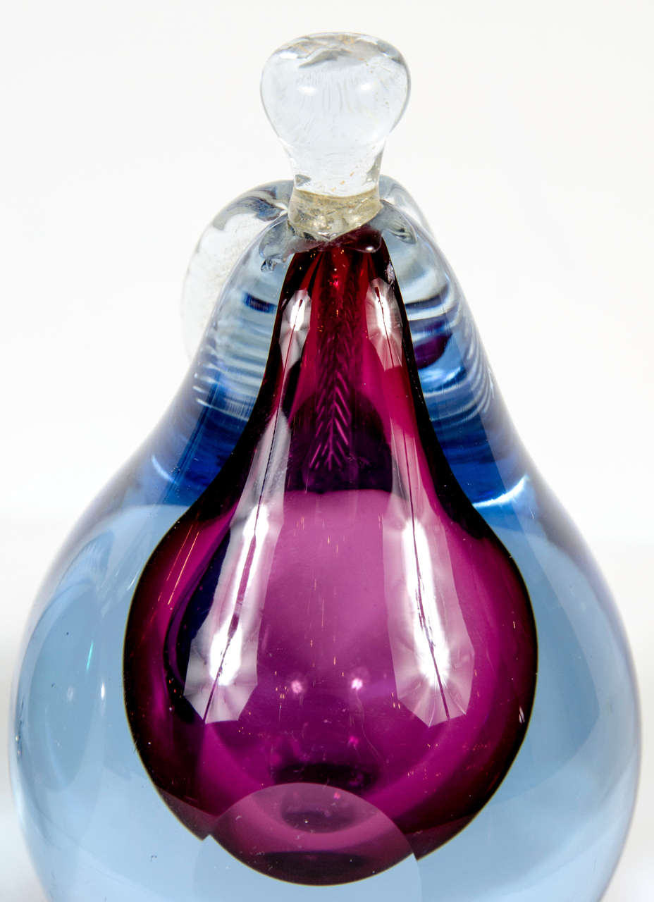 Hand Blown Murano Glass Pear and Apple by Barbini 4