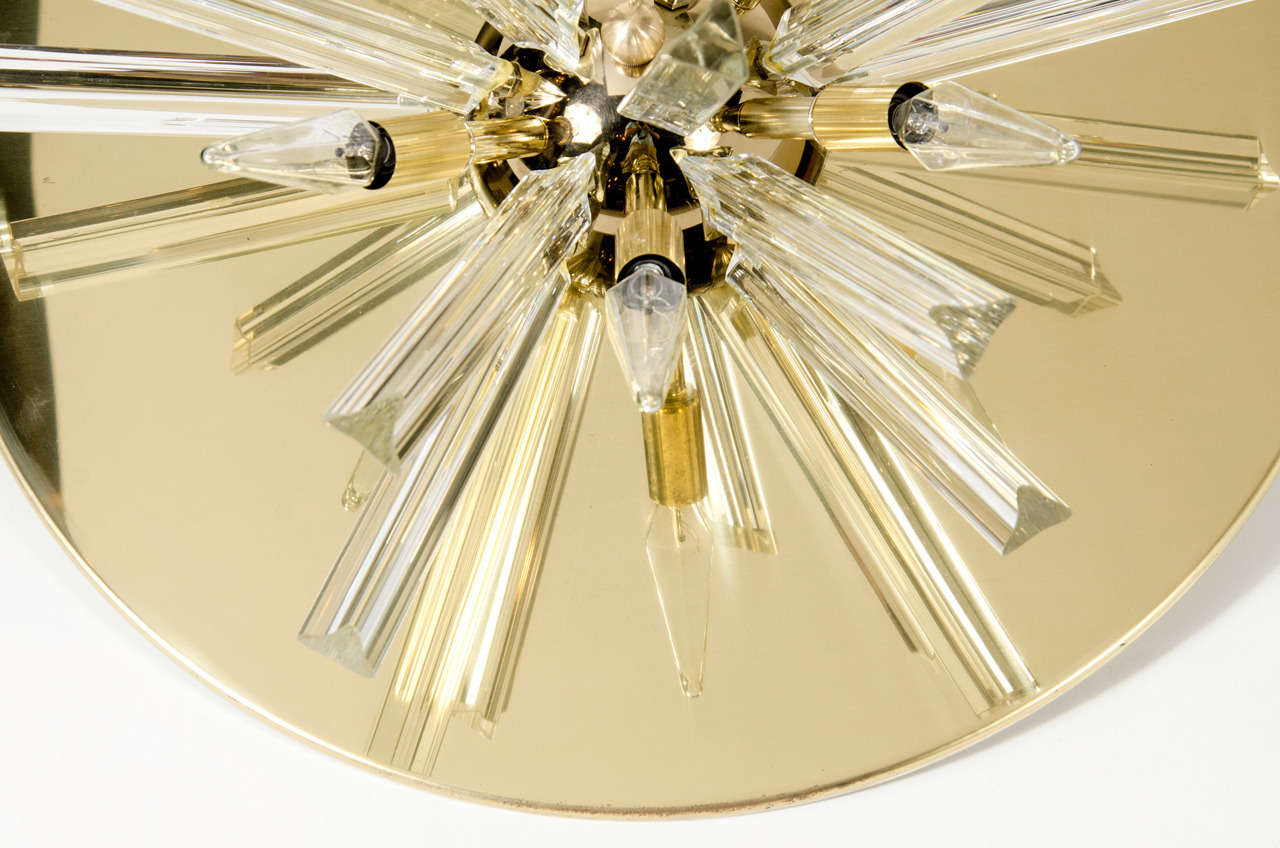 Italian Stunning Mid-Century Modernist Murano Glass Sputnik Flush Mount Chandelier
