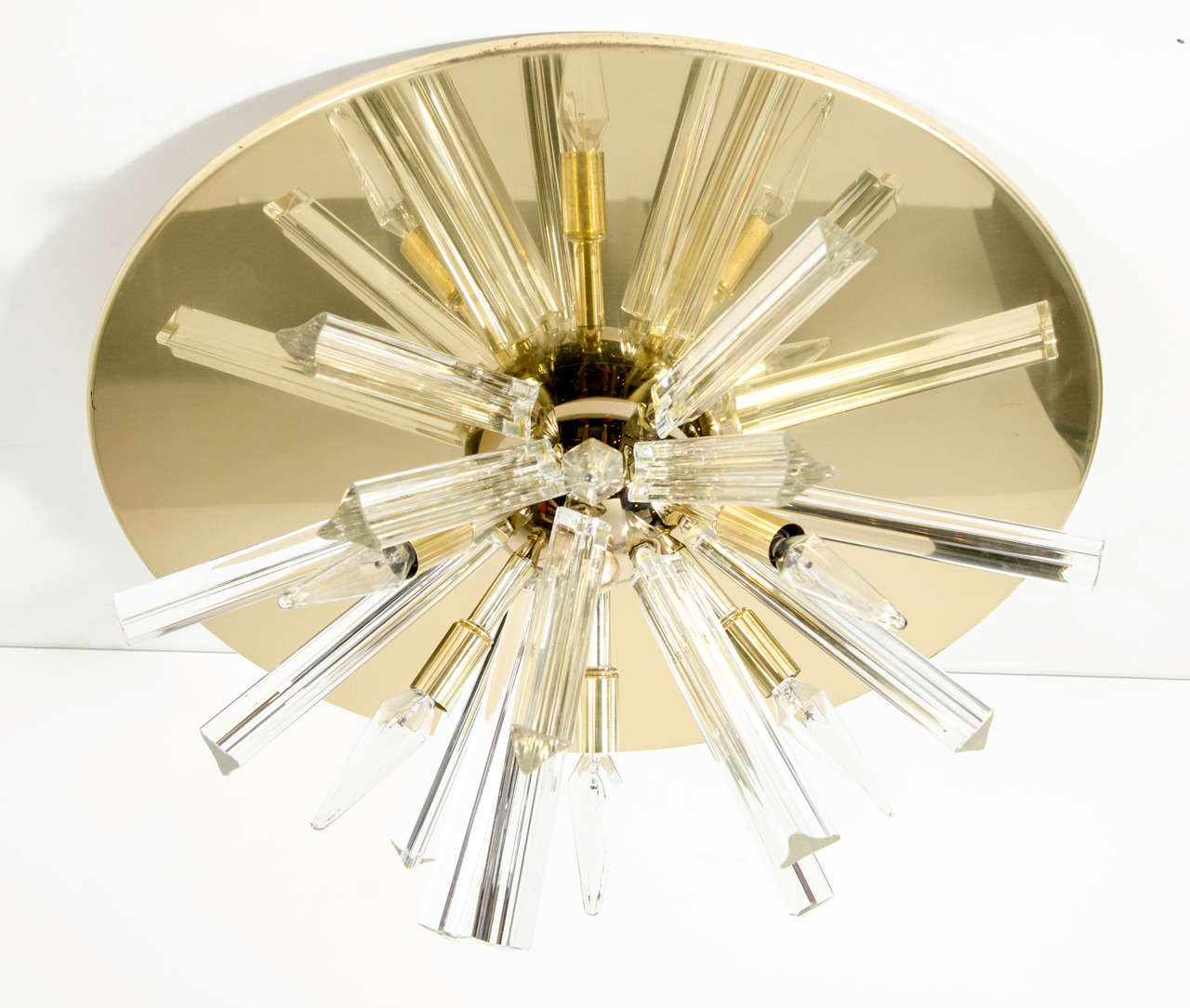 Stunning Mid-Century Modernist Murano Glass Sputnik Flush Mount Chandelier In Excellent Condition In New York, NY
