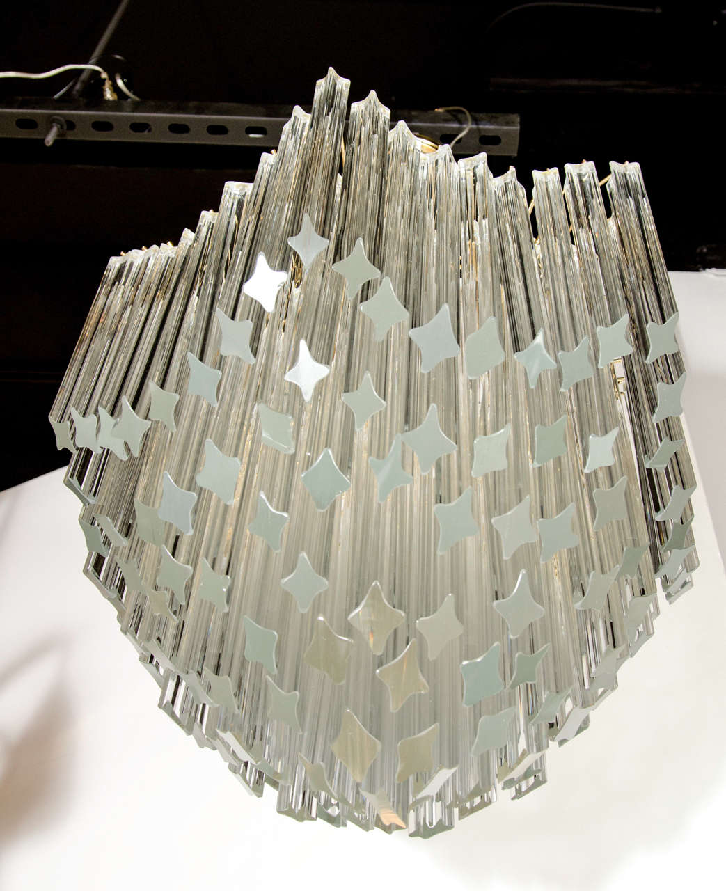 Exceptional Camer Venini Murano Glass Prism Chandelier