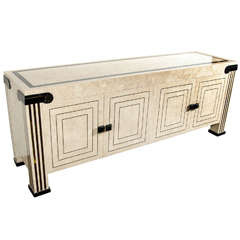 Exceptional Modernist Exotic Tessellated Stone Sideboard by Maitland Smith