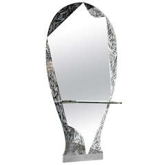 Spectacular Standing Mirror with Console Shelf by Cristal Art