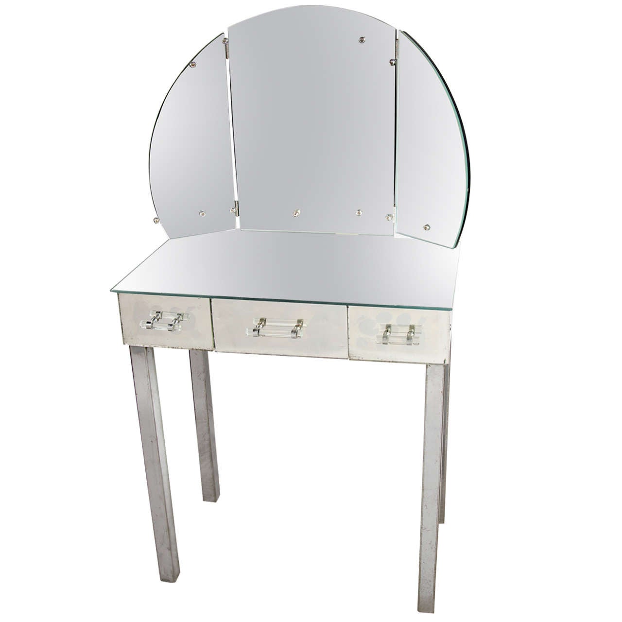 Gorgeous 1940's Hollywood Illuminating Mirrored Vanity at 1stDibs