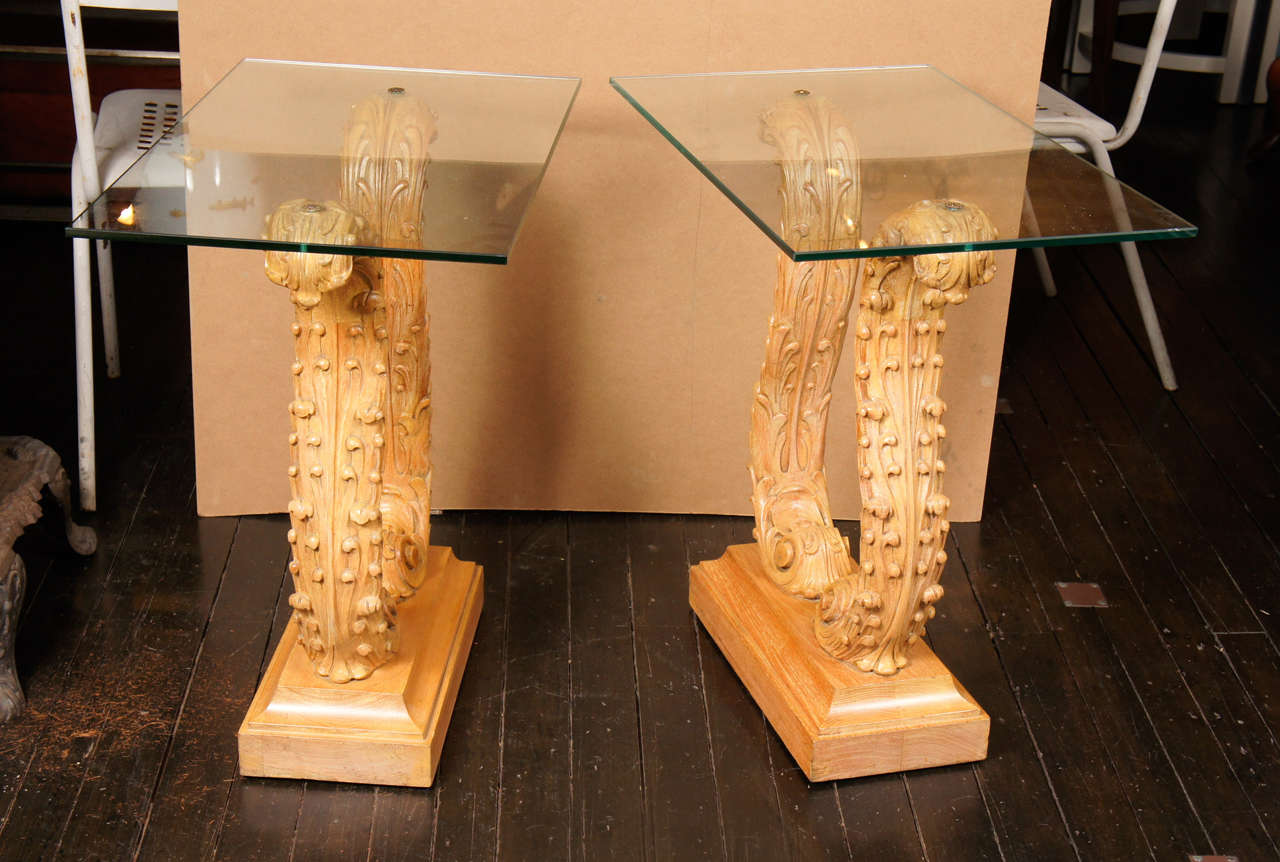 Diminutive Console Tables In Limed Oak