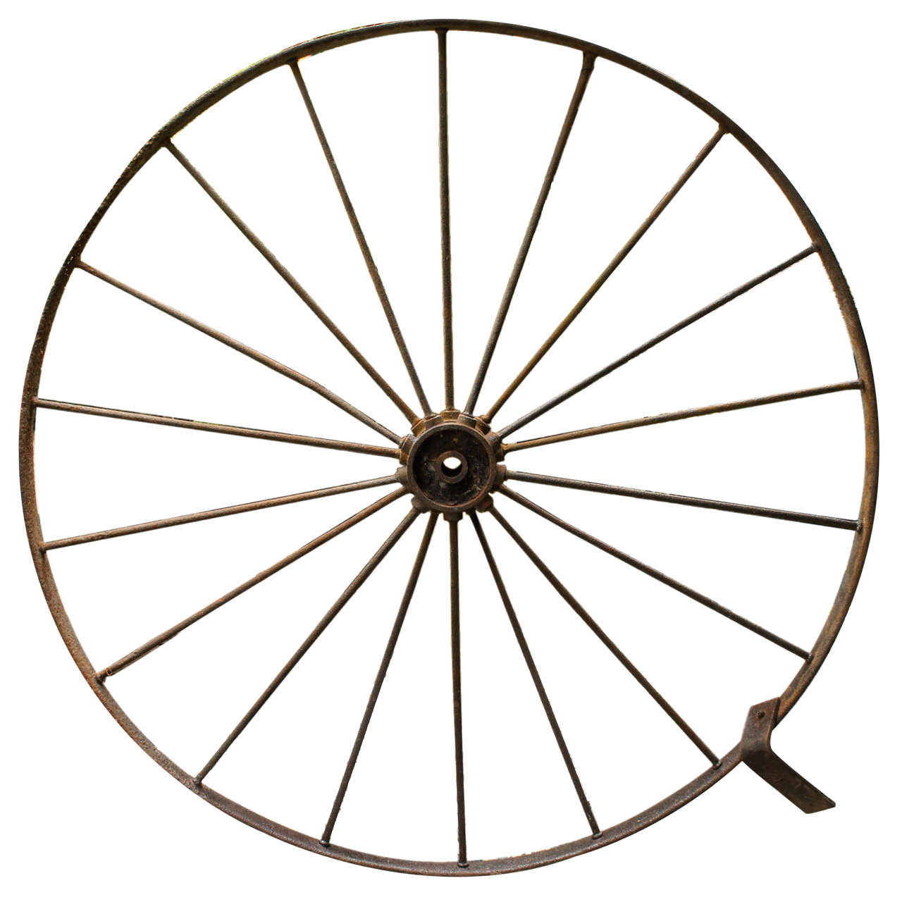 Matched Pair of Iron Wheels with Long Iron Spokes For Sale