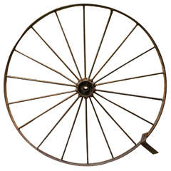 Matched Pair of Iron Wheels with Long Iron Spokes