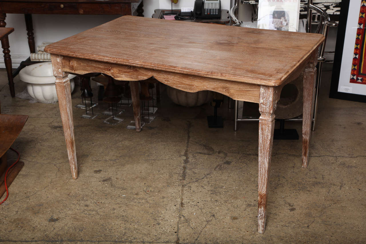 Teak Table with Scalloped Apron