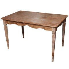 Teak Table with Scalloped Apron