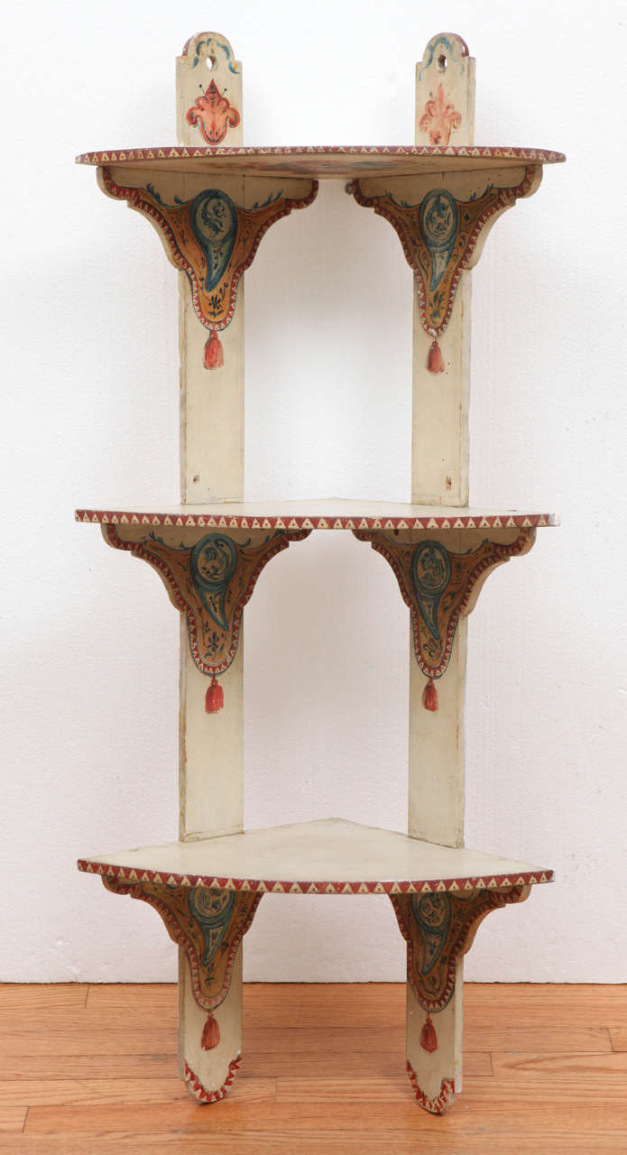 Antique Painted Corner Shelf