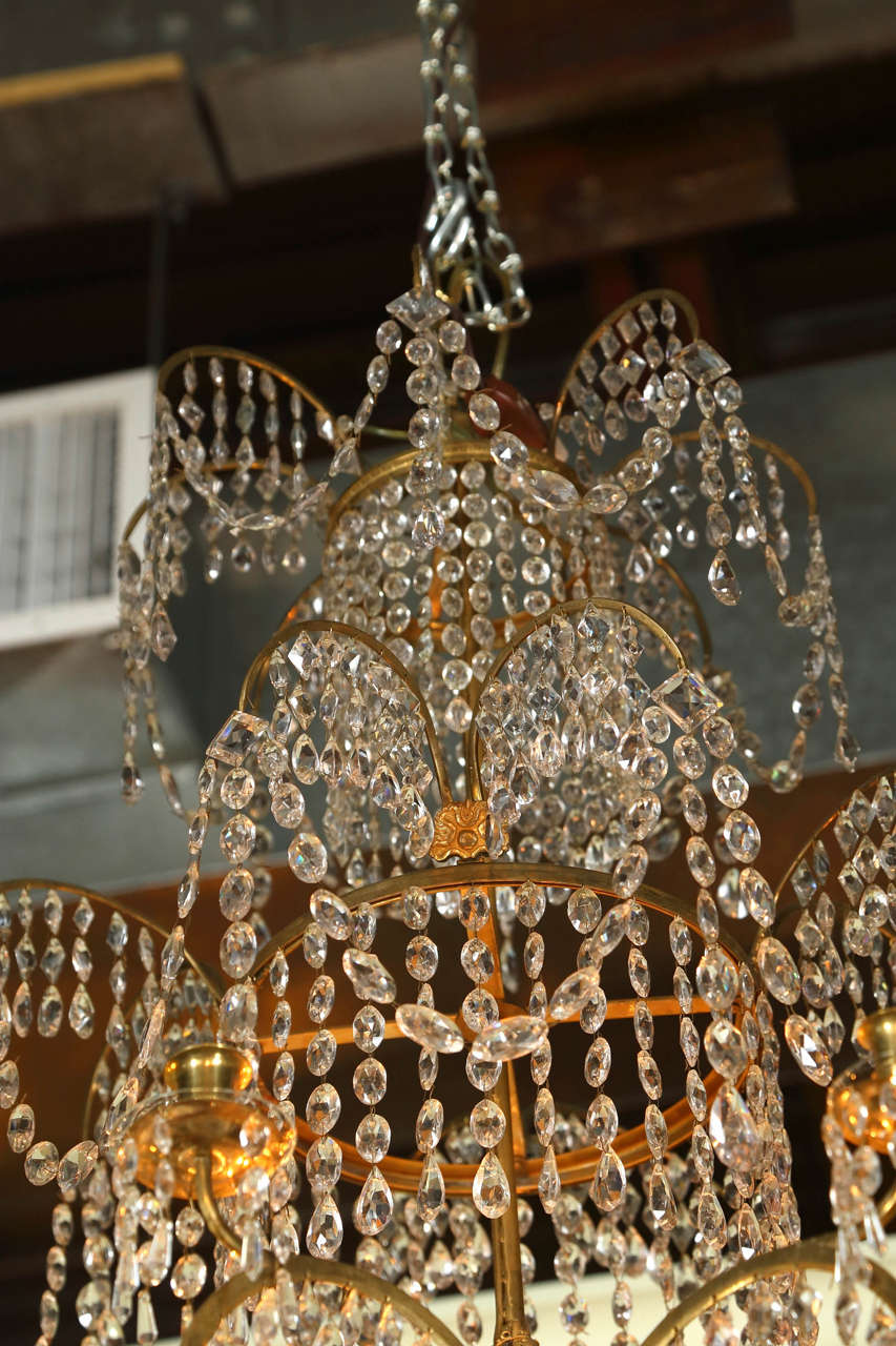 Neoclassical Dore Bronze and Crystal Chandelier For Sale 3