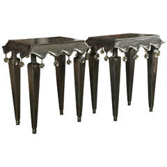Pair of metal side tables