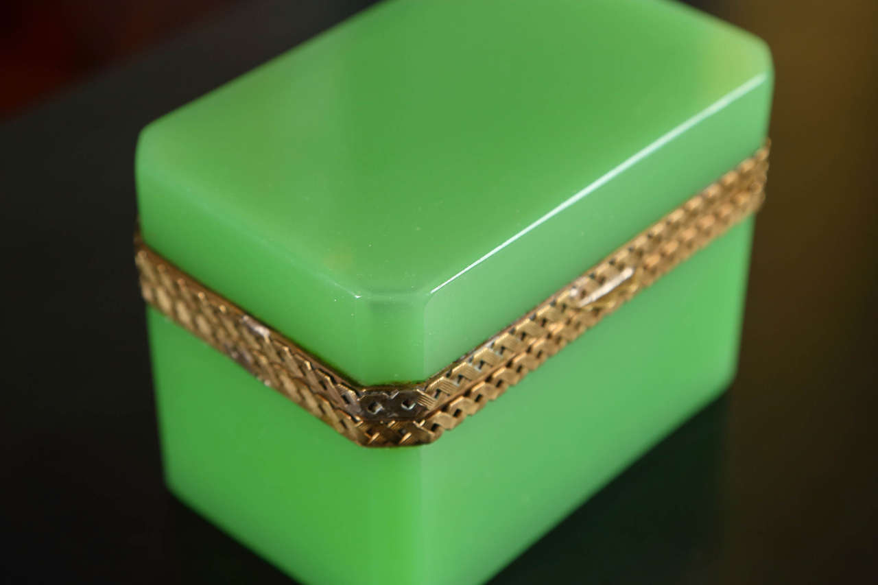 Opaline Green Glass Box 1