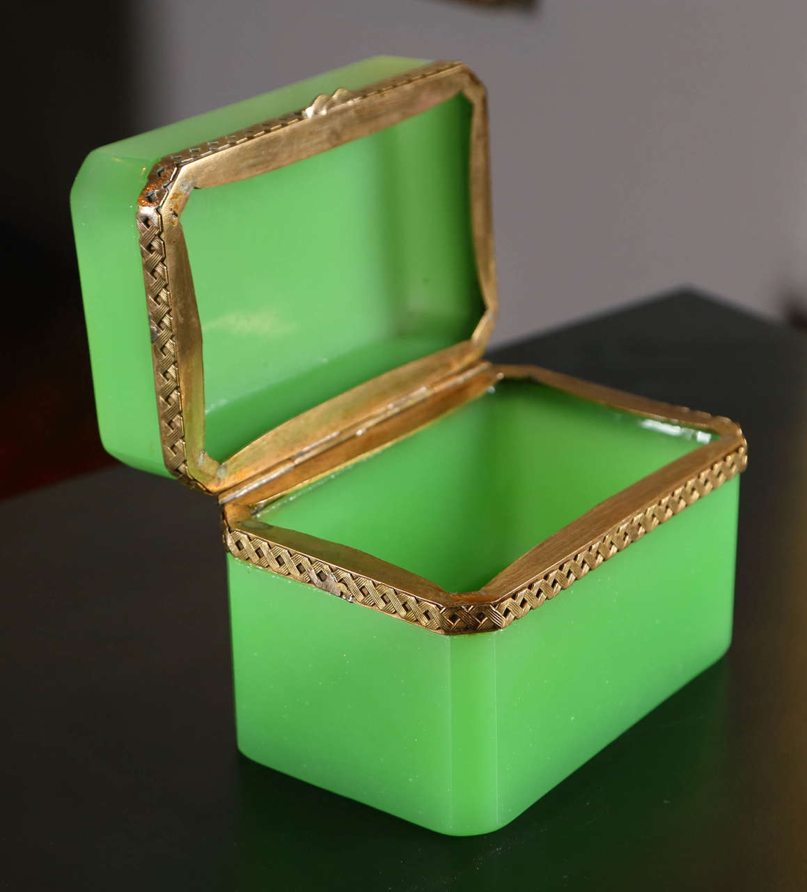 Opaline Green Glass Box 2