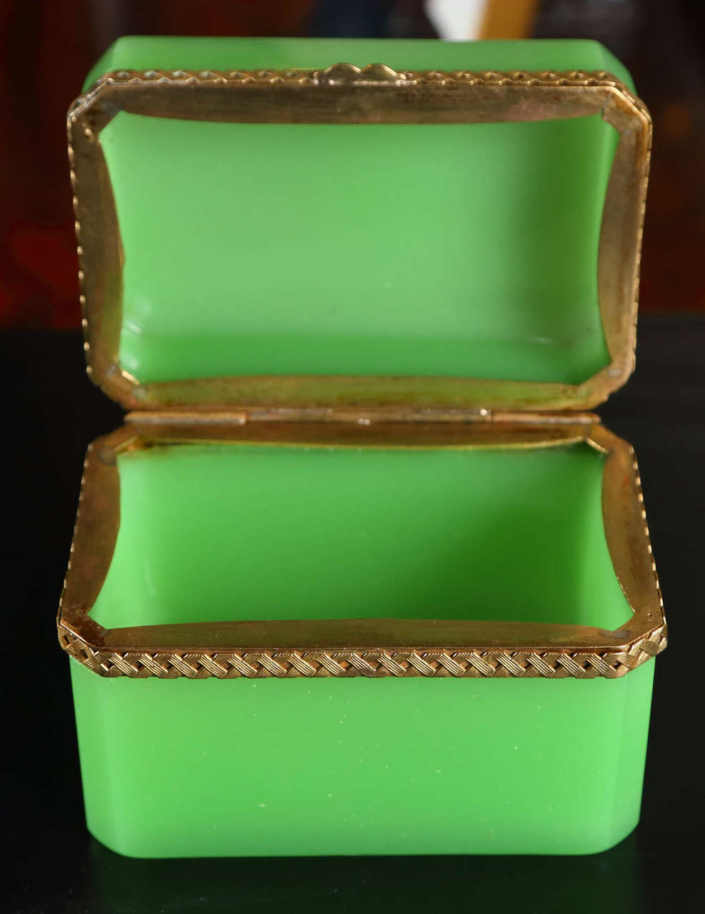 Opaline Green Glass Box 3